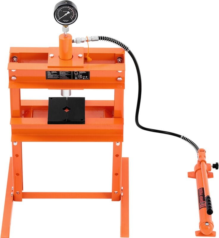 Hydraulische Werkstattpresse - 10 t H-Rahmen, mit Pressplatte und stabiler Basis, verstellbare Garagenbodenpresse mit Üb...