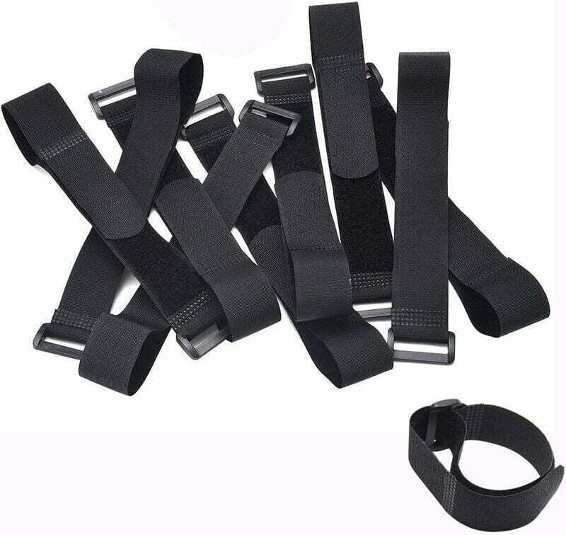 Thumbnail - 10er-Pack Kabelbinder, verstellbare Klettbänder mit Kunststoffschnalle (250 mm x 20 mm)