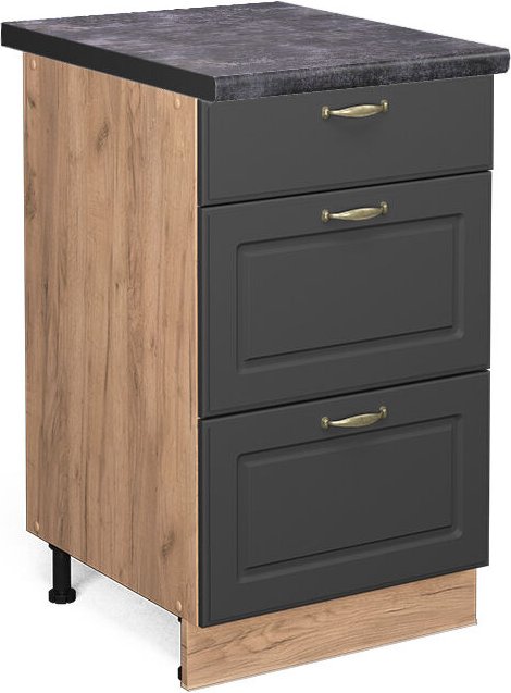 Vicco - Küchenunterschrank Fame-Line, Anthrazit-Gold, 50 cm , ap Anthrazit