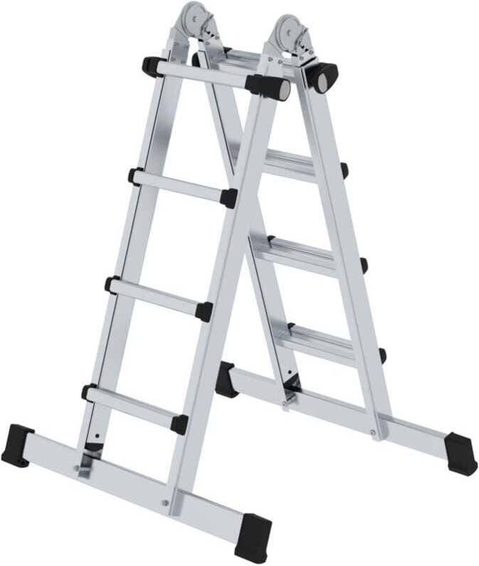 Teleskopleiter 4tlg. mit Traverse 4 x 4 Sprossen - 032122 - Günzburger Steigtechnik