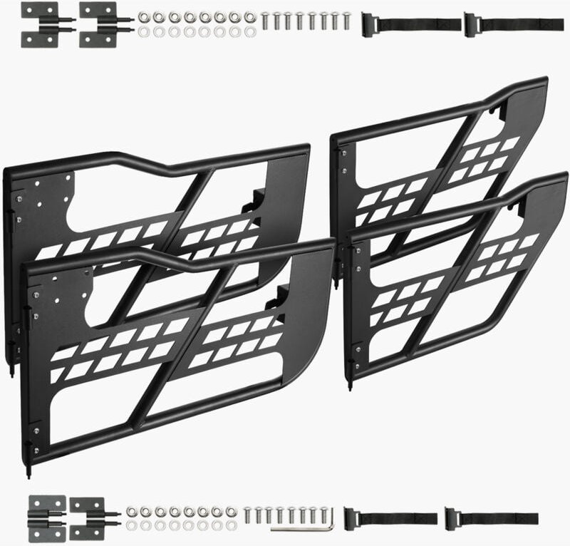 Mophorn Jeep Rohrtüren (4-türig) im Jagdstil mit stabilen Scharnieren und OE-Verriegelung, Türen mit Gummipolstern und r...