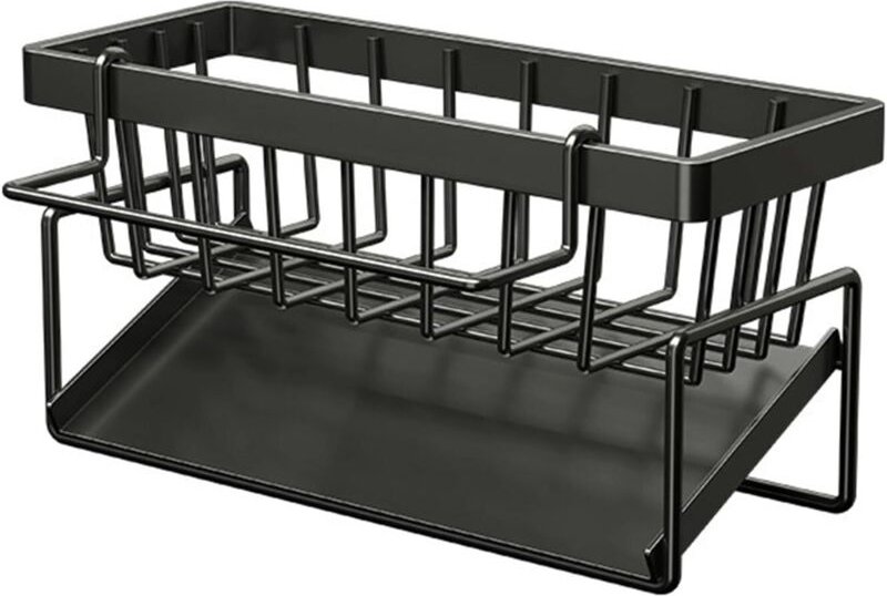 Shining House - Spülbecken-Organizer, Organizer mit abnehmbarer Abflussschale, Küchen-Organizer aus Edelstahl, multifunk...