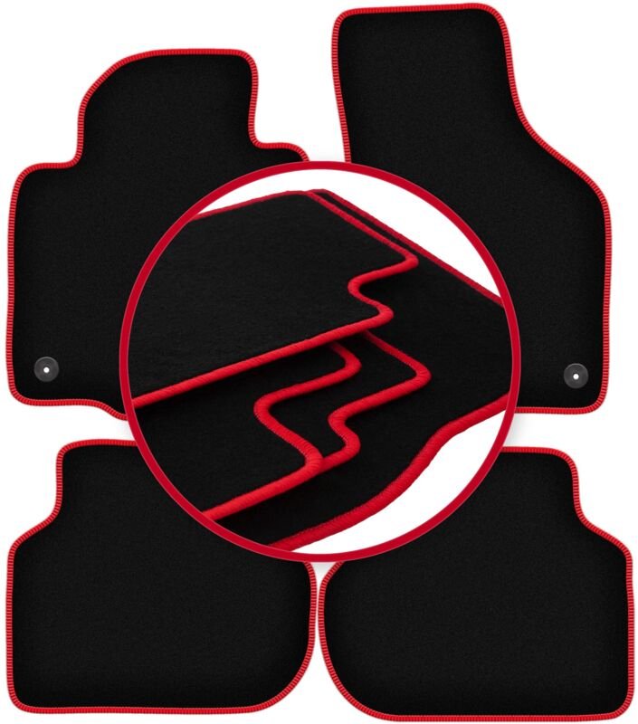 CARLUX-RED Autofußmatten für: Volkswagen Jetta VI Limousine, Kombi, Variant (2010-2018)