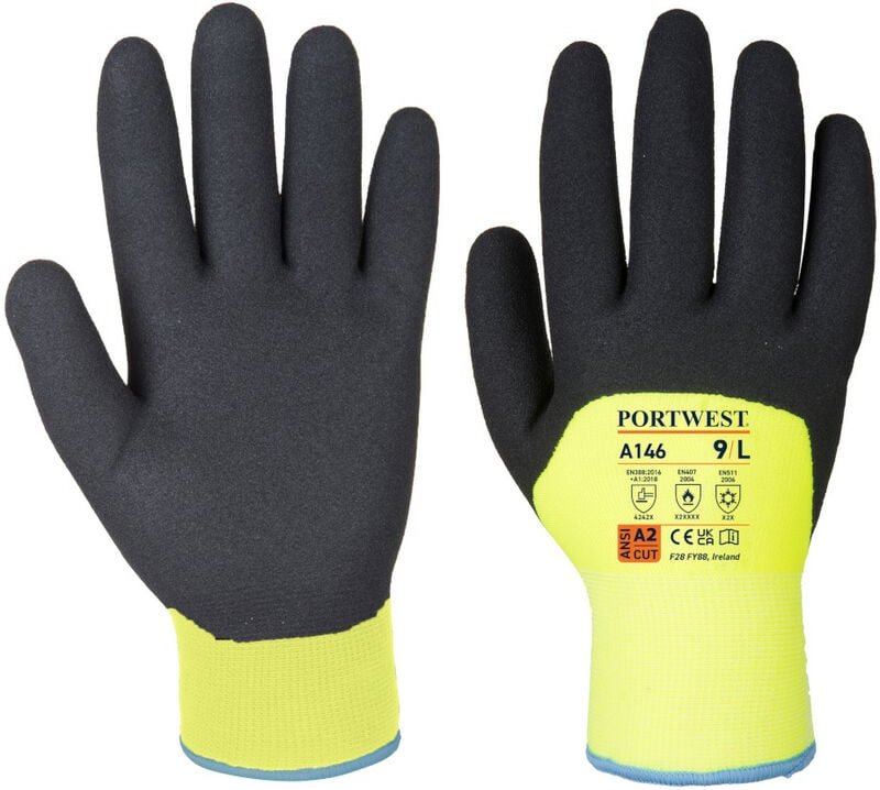 Portwest Winter Arbeitshandschuhe 250°C Kontakthitzeschutz Gelb M