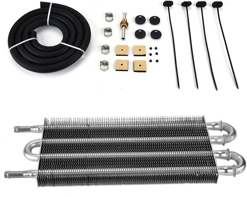Jeffergarden Ölkühler-Kühlersatz, 4-reihiger Auto-Ferngetriebe-Ölkühlersatz Automatisch-manueller Kühlerkonverter