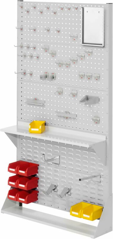 Kappes ®RasterPlan Stellwände einseitig Größe 5 - 3x Lochplatten 2x Schlitzplatten 1x Zubehörsortiment 55-teilig Lichtgr...