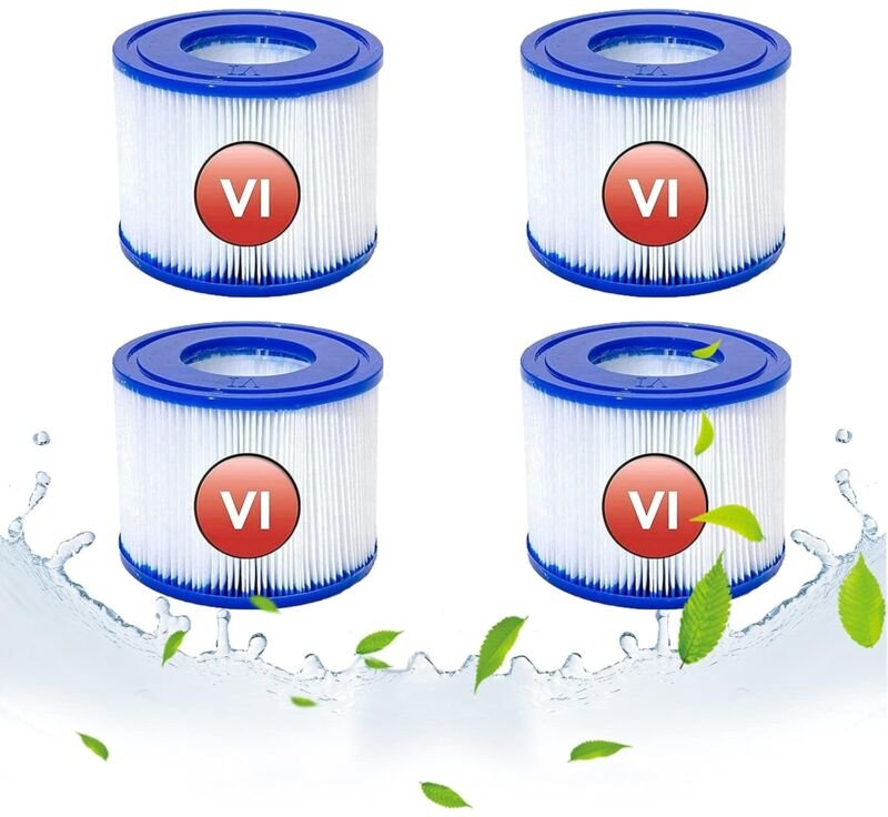 Crediri Ersatzfilterkartuschen für Bestway vi, VI-Filterkartusche für Lay-Z-Spa Miami, für Vegas, für Monaco-Size, Jacuz...