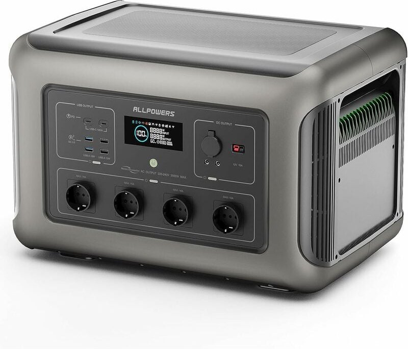 R3500 Portable Power Station, 3168 Wh LiFePO4 Battery Solar Generator with 3500 w ac Output, 1.5 Hour 100% Fast Charging...