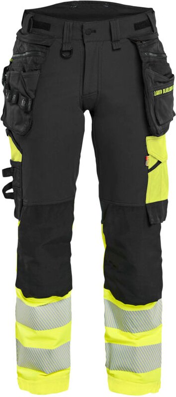 Thumbnail - Dehnbarer Arbeitshose mit hoher Sichtbarkeit für Damen 7025 – Schwarz/Gelb M – FR(40) – SE(C38) – Normen