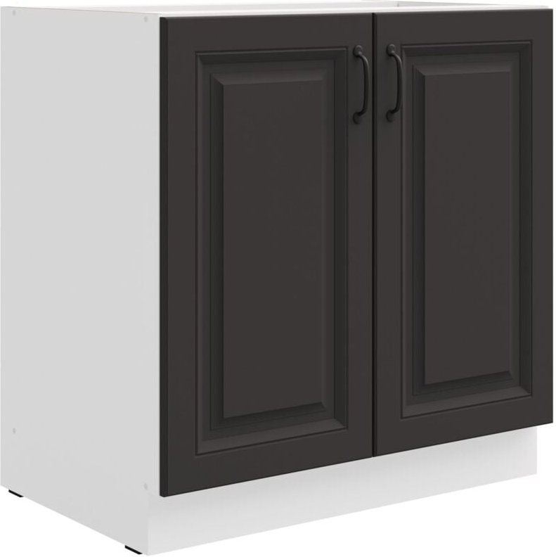 Küchen Preisbombe - Unterschrank 80 cm Stilo Grau + Weiss Küchenzeile Küchenblock Küche Einbauküche