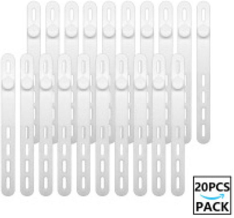 20er-Pack wiederverwendbare, waschbare Kabelbinder aus Silikon mit Verschlussschnalle, verstellbare Befestigungsbänder, ...