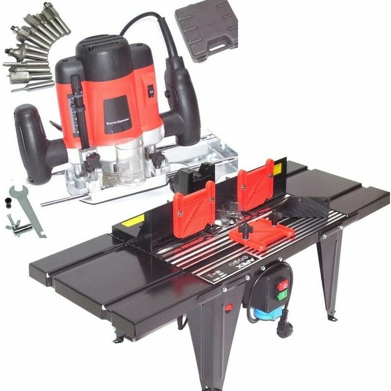 55692 Oberfräse 1300W Fräse Satz + 55693 Oberfräsentisch Frästisch Fräsertisch
