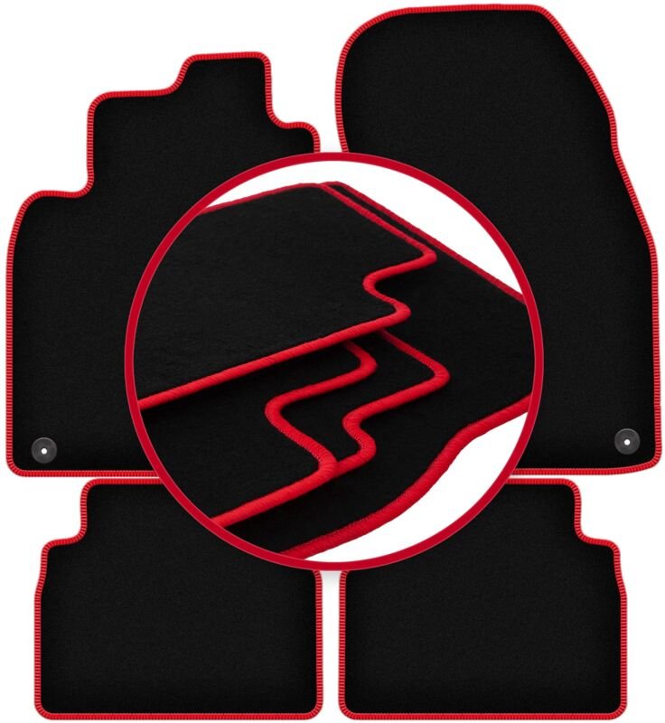 CARLUX-RED Autofußmatten für: Saab 9-3 II Y3SF Kombi, Limousine (2002-2014)