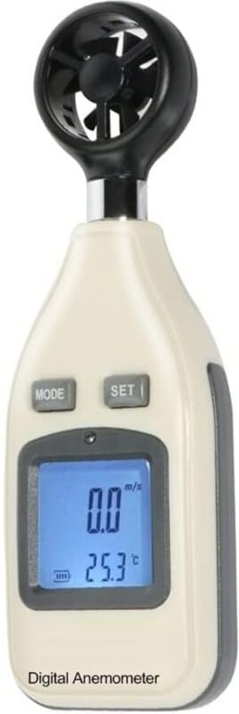 Digitales Anemometer-Werkzeug, Mini-Anemometer, Wind-/Windtemperaturmesser, Windgeschwindigkeitsmesser für Messungen im ...