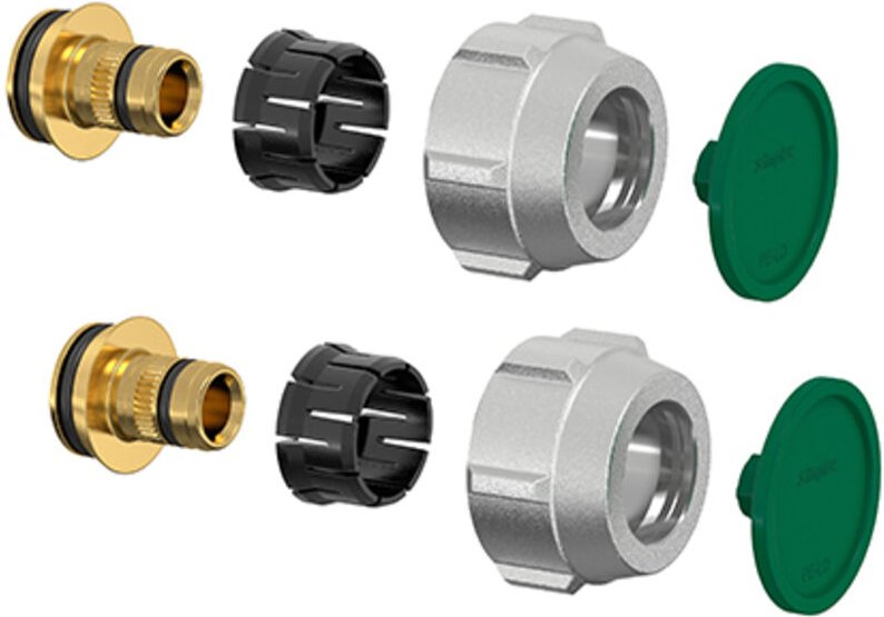 Flamco Klemmverschraubung-Set A3 20x2,25mm x g 3/4' Innengewinde Eurokonus Messing vernickelt