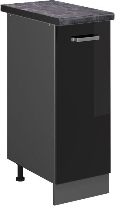 Thumbnail - Vicco - Apothekerschrank R-Line, Schwarz Hochglanz, 30 cm , ap Anthrazit