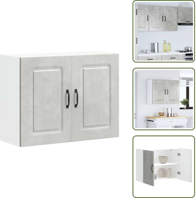 The Living Store - vidaXL Küchen-Hängeschrank Kalmar Betongrau Holzwerkstoff