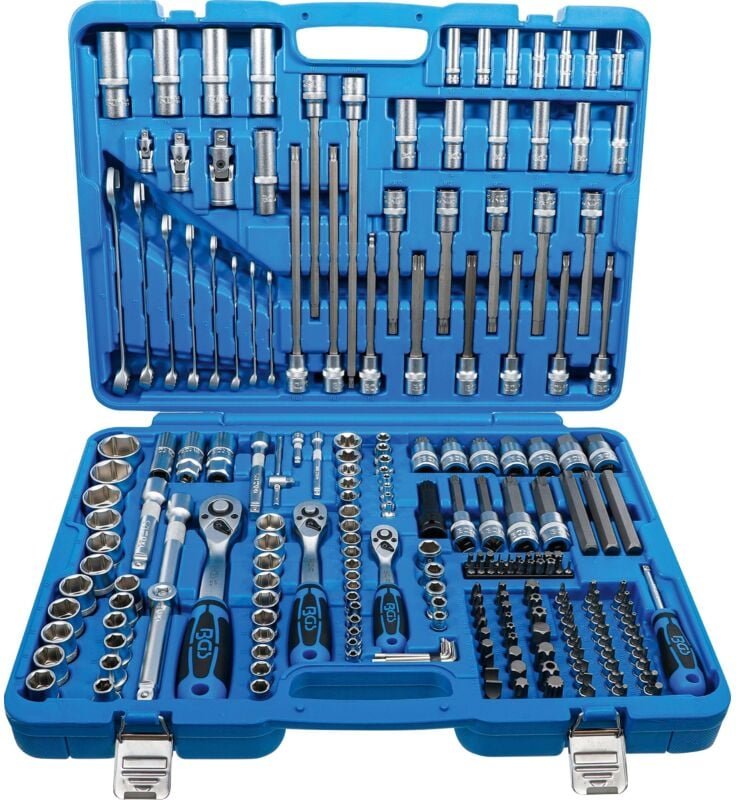 Steckschlüssel-Satz Sechskant Antrieb 6,3 mm (1/4") / 10 mm (3/8") / 12,5 mm (1/2") 214-tlg.