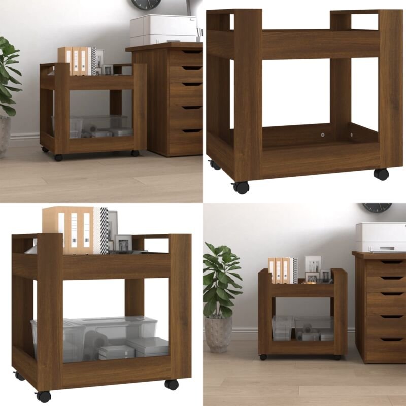 Thumbnail - Bürowagen Braun Eichen-Optik 60x45x60 cm Holzwerkstoff - Bürowagen - Schreibtisch-Wagen - Home & Living - Braun