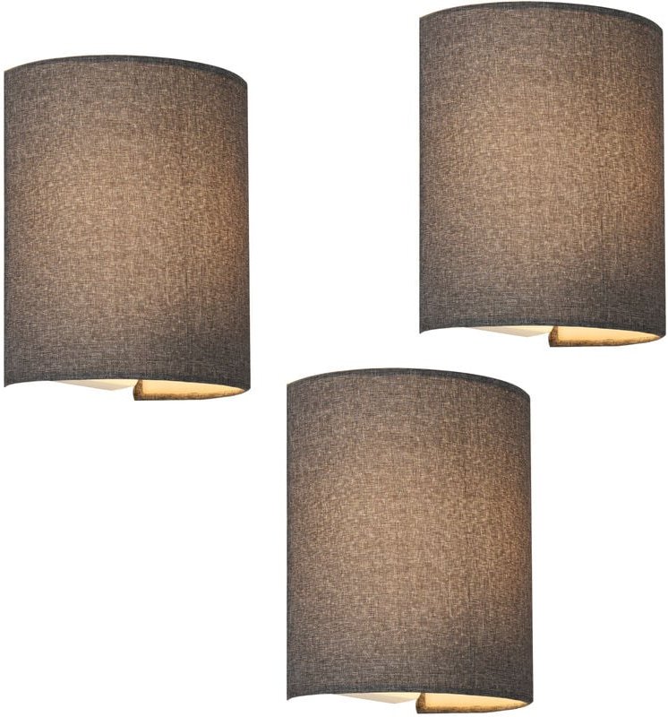 Wandleuchte Brüssel 3er Set Grau [ Lux.pro