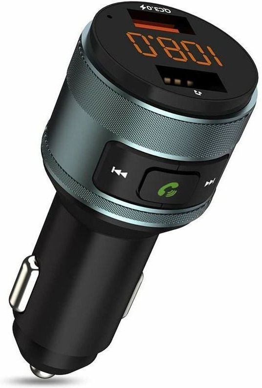 Thumbnail - Ahlsen FM-Transmitter, QC 3.0 Autoradio-Transmitter, kabelloser Bluetooth-FM-Radio-Adapter, Freisprecheinrichtung mit Du...