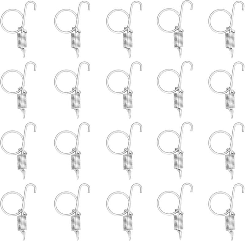 Ineasicer - 20 Stück Käfigtürverschluss-Fingerfeder, Metall-Schnappverschlusshaken, multifunktionaler Käfigtürkarabiner ...