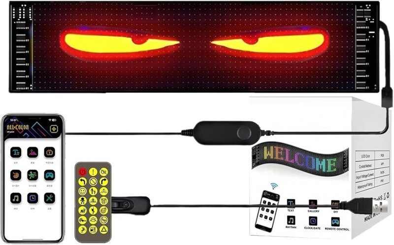 Devil Eyes Light for Cars Led Augen für LKW, LED Augen für Auto, Anzeige Programmierbar LED mit APP-Steuerung und Fernbe...