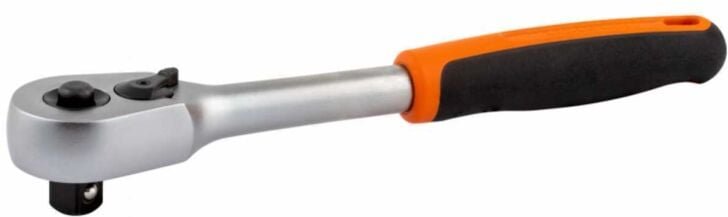 Bahco Birnenförmige 1/2"-Umschaltknarre mit 60 Zähnen und 6°-Rückschwenkwinkel, 250 mm