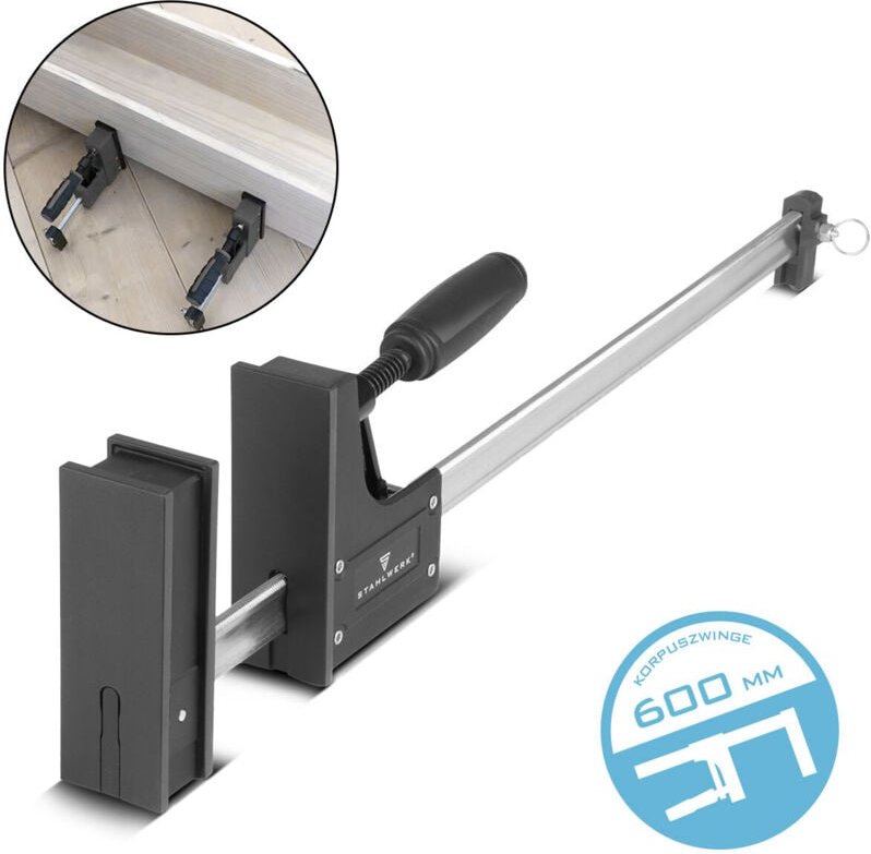 Thumbnail - Korpuszwinge 95x600 mm 24' Schraubzwinge 650kg Spannkraft Zwinge - Stahlwerk