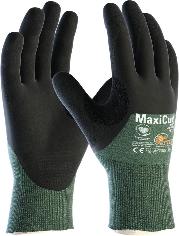 FP - atg Schnittschutzhandschuhe MaxiCut®Oil™ 44-305 Größe 10 grün/schwarz ( 8000460812 )