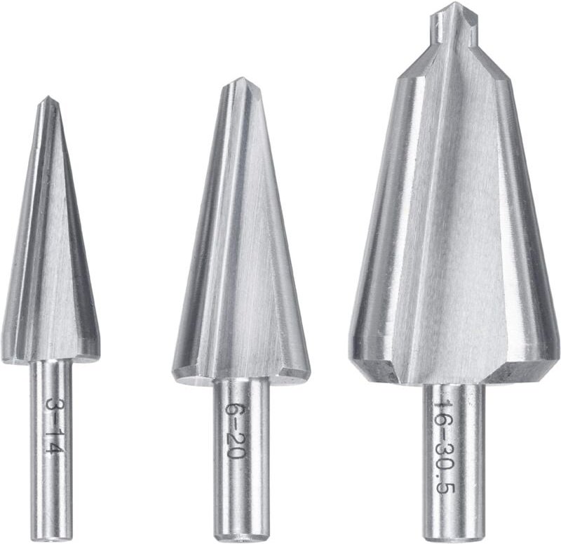 Thumbnail - Hss Blech-Schälbohrer Set, 3-teilig für Edelstahl, Konus-Bohrer stufenlos für hochlegierte Stähle - KWB