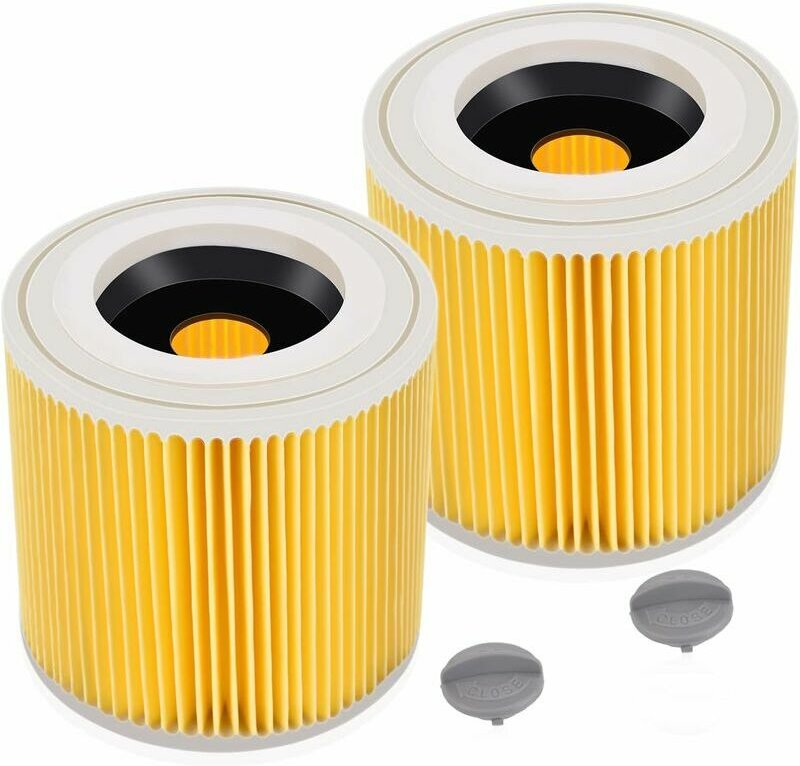 2er-Pack Kartuschenfilter für Kärcher WD3 Premium, WD2, WD3, WD3P, MV2, MV3 – WD3-Filter – Ersatzfilter für Kärcher Stau...