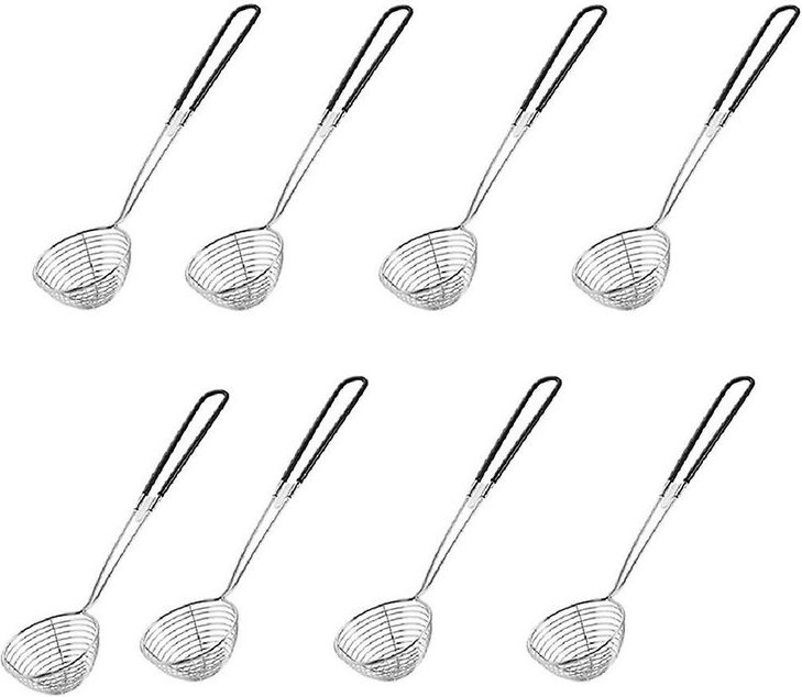 8 Stück Hot Pot Siebschaufeln, Edelstahl Hot Pot Sieblöffel 2,5 Zoll Mini Mesh Skimmer Sp
