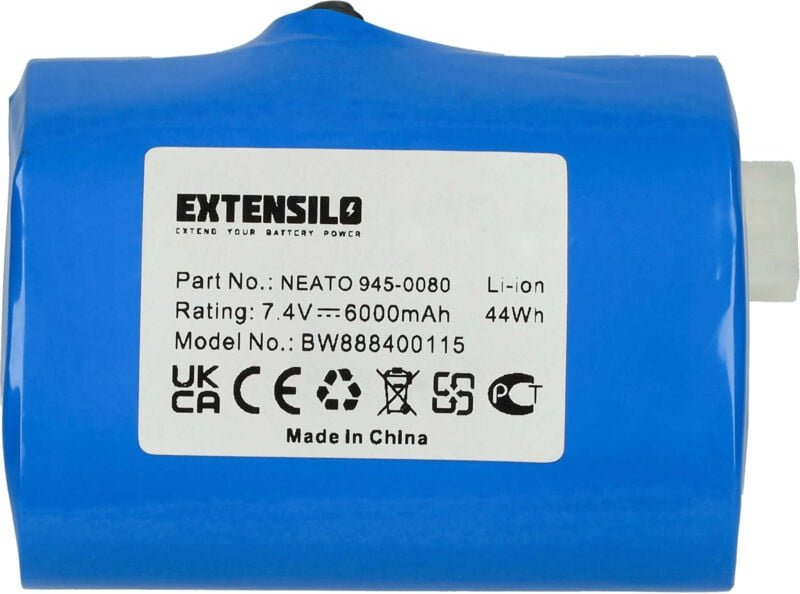 Extensilo - Akku kompatibel mit Vorwerk VX100 Staubsauger (6000mAh, 7,4V, Li-Ion)