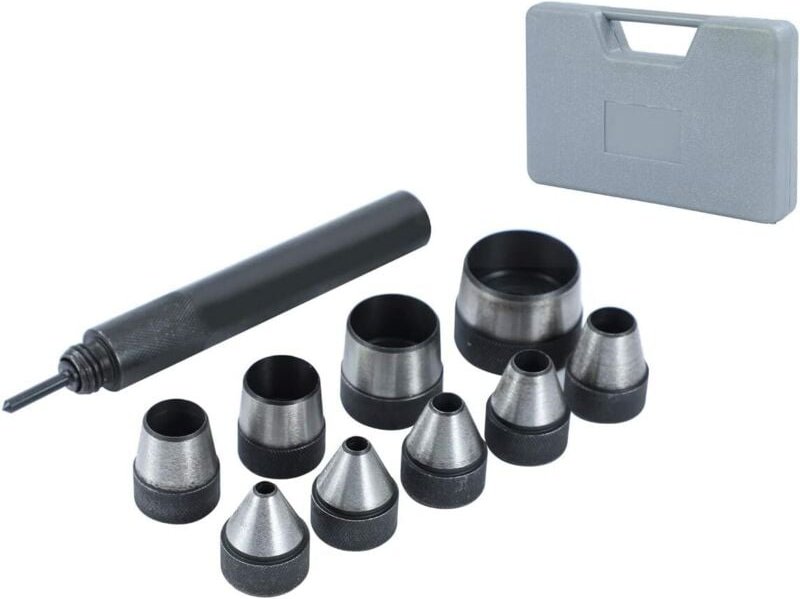 10-teiliges Hohlstanzer-Set, robustes Leder-Werkzeugset, Locher für Gürtel, Gummi, Karten, Dichtungen, Kunststoff, Papie...