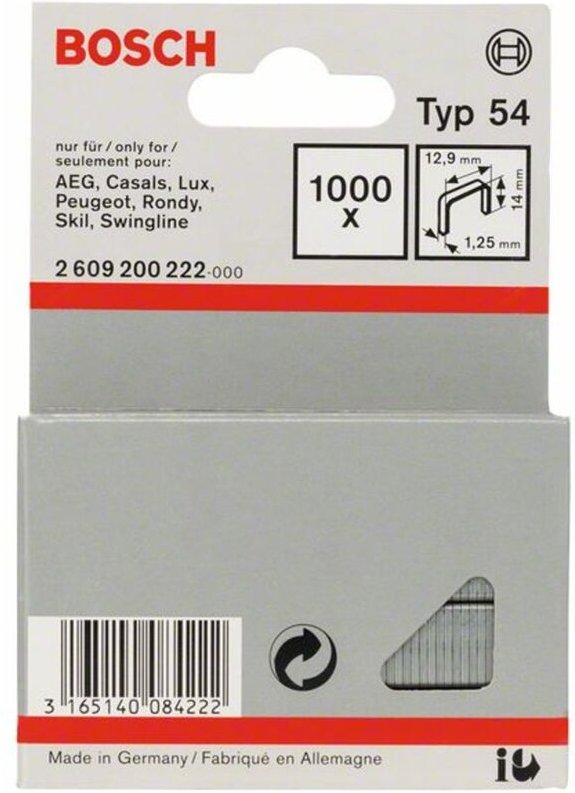 Flachdrahtklammer Typ 54, 12,9 x 1,25 x 14 mm - Bosch