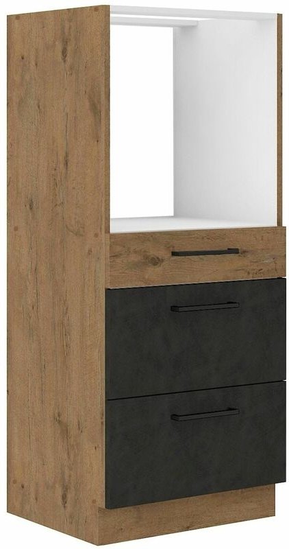 Küchen Preisbombe - Vigo Midischrank 60 cm Eiche Lancelot Matera Grau Küchenzeile Küchenblock Küche