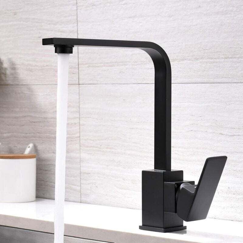 Ulisem Küchenarmatur Einhebelmischer Küchenarmatur Küchenspüle Wasserhahn 360° Drehbar Schwarz Spültischarmatur