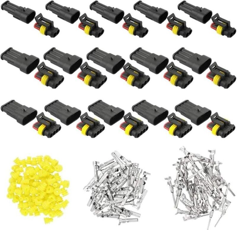 15-teiliger wasserdichter Steckverbinder, Klemmenstecker-Steckdosensatz, elektrische Steckdosenklemmen, Stecker- und Buc...