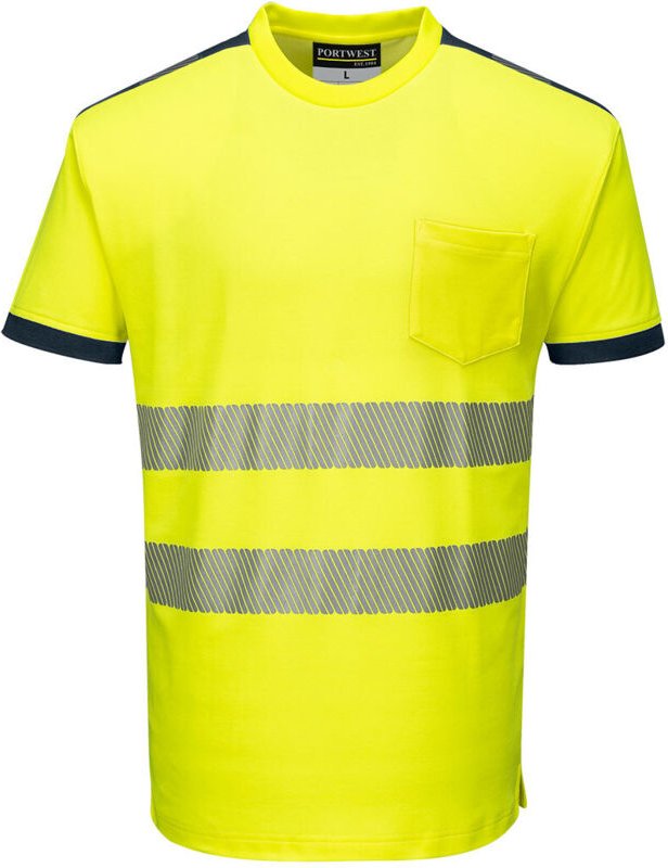 Thumbnail - T-Shirt HV PW3 Gelb/Navy 3XL