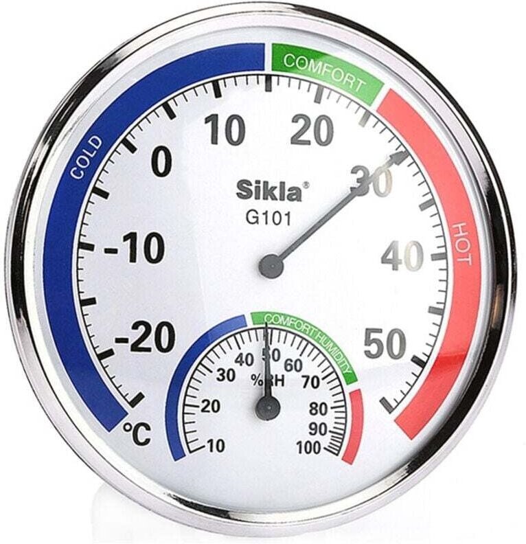 Analoges Innen-/Außenthermometer Hygrometer misst Temperatur und Luftfeuchtigkeit zu Hause - - Ymyny