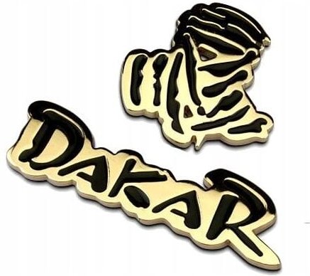 DAKAR 3D EMBLEM Metall Gold Aufkleber