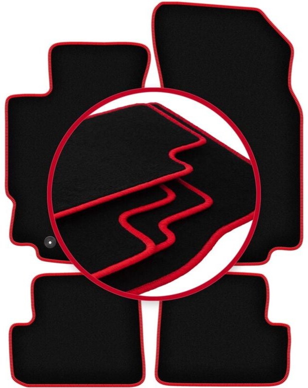 CARLUX-RED Autofußmatten für: Peugeot 406 Coupé (1995-2004)