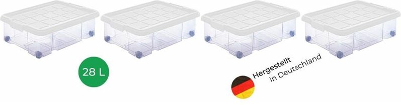 Thumbnail - 4x Novaliv Aufbewahrungsbox 4x Aufbewahrungsbox, 4x Deckel, 16x Rollen
