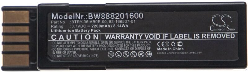 Akku Ersatz für Zebra 82-166537-01, BTRY-36IAB0E-00 für Barcodescanner pos (2200mAh, 3,7V, Li-Ion) - Vhbw