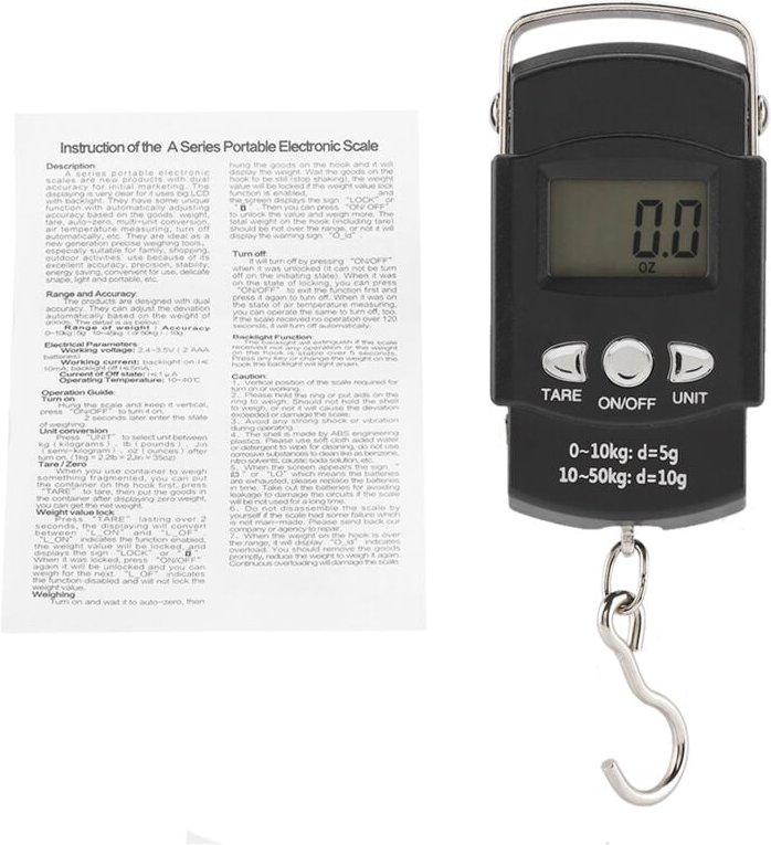 Eosnow - Tragbare digitale Skala, Überlastung / Low-Batterie-Indikator, 50 kg / 10 g automatisch in 60 Sekunden, langleb...