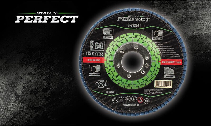 STALCO Fächerschleifscheibe ø 115 x 22, 23 mm, G.60 ALOTEXPERFECT