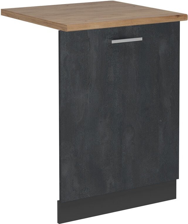 Geschirrspülblende R-Line, Schwarz Beton, 60 cm , AP Eiche, Vicco