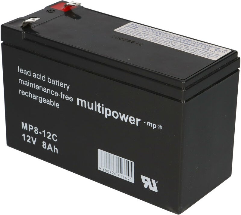Multipower - set Blei-Akku MP8-12C Pb 12V / 8Ah + Ladegerät