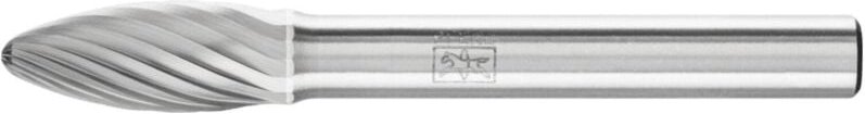 PFERD Hartmetall Frässtift Flamme B Ø 08x20mm Schaft-Ø 6 mm Z3 universal mittel